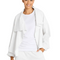 French Terry Cropped Asymmetrical Jacket - White