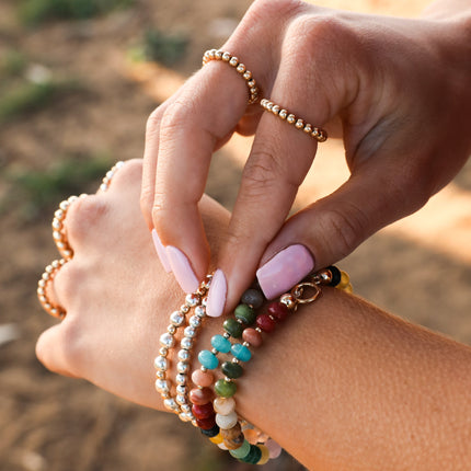 Natural Gemstone Bracelet + 14k Gold Filled Toggle : Sedona