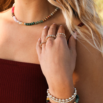 Natural Gemstone Bracelet + 14k Gold Filled Toggle : Sedona