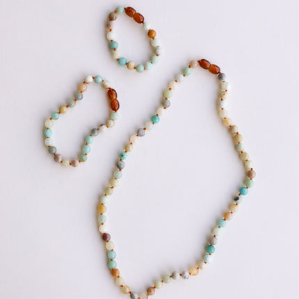 Natural Amazonite Gemstone || Beaded Necklace