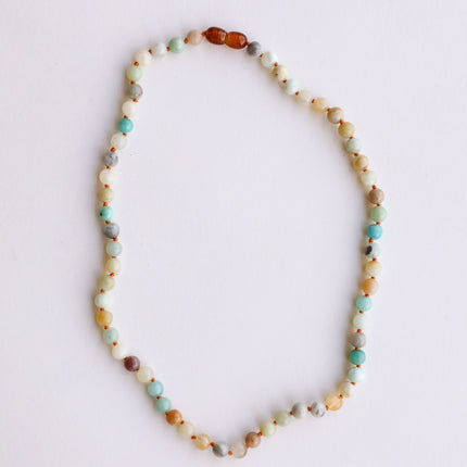 Natural Amazonite Gemstone || Beaded Necklace