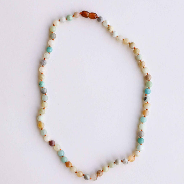 Natural Amazonite Gemstone || Beaded Necklace