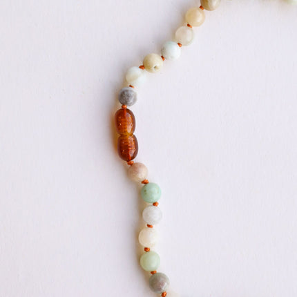 Natural Amazonite Gemstone || Beaded Necklace