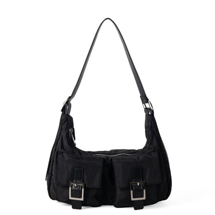 Design multi-pocket lightweight nylon shoulder armpit bag, women's versatile commuter handbag, women hobo bag small