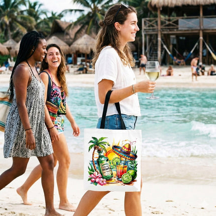 Tequila Cheaper Than Therapy Cinco De Mayo Tote Bag, Funny Beach Drink Gift Shopper - Dashing Nova
