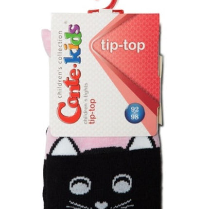 #4С-02СП(466) - Tip-Top Conte-Kids Classic Solid Cat Face Cotton Tights For Girls 2yr. 4yr. 6yr. 8yr. 10yr. 12yr.