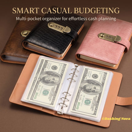 10000 Savings Challenge Budget Book Password Lock PU Leather