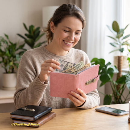 10000 Savings Challenge Budget Book Password Lock PU Leather