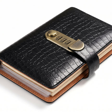 10000 Savings Challenge Budget Book Password Lock PU Leather