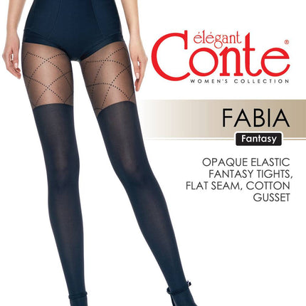 Conte Fabia 50 Den - Fantasy Women's Tights with imitate stockings & geometric pattern of dots (21S-177SP)