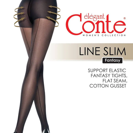 Conte Line Slim 40 Den - Shaping Fantasy Women's Tights with a seam imitation (22S-2SP)