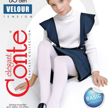 Conte Velour 60 Den - Fantasy Elegant Dense Matt Tights For Girls - 4yr. 6yr. 8yr. 10yr. 12yr. (21С-113СП)