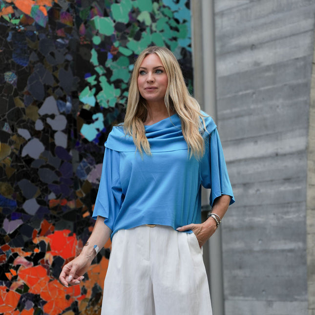 Pima Cotton Jackie O Top - Peacock