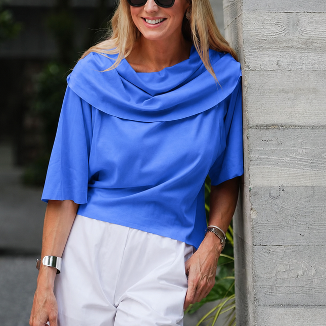 Pima Cotton Jackie O Top - Cornflower