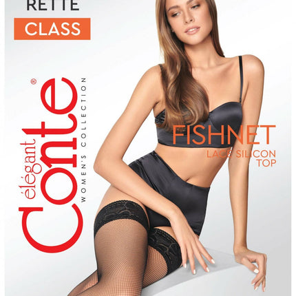 Conte Class Rette Micro - Elegant Fishnet Stockings for Women (8С-95СП)