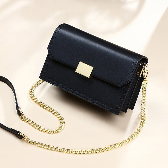 Genuine leather shoulder chain bag crossbody bag all-match small square bag - Dashing Nova