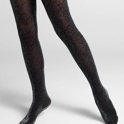 Conte Shiny 60 Den - Dense Fantasy Tights for Girls with lurex and a fancy pattern - 4yr. 6yr. 8yr. 10yr. 12yr. (21С-109СП)