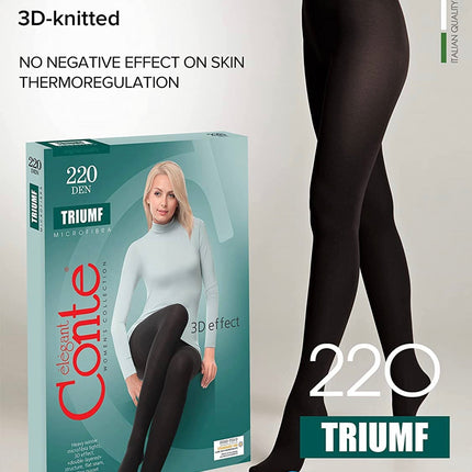 Conte Triumf 220 Den - Microfiber Opaque Winter Women's Tights (8С-58СП)