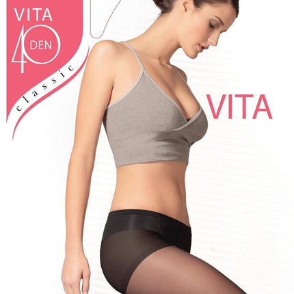 Conte/Esli Vita 40 Den - Classic Low Waist Women's Tights with Reinforced Shorts (16S-39SPE)