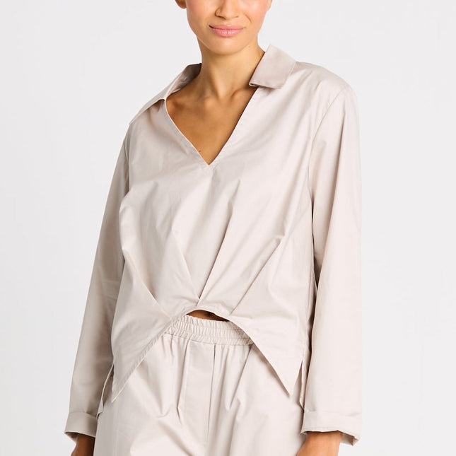 Cotton Half Moon Shirt - Putty