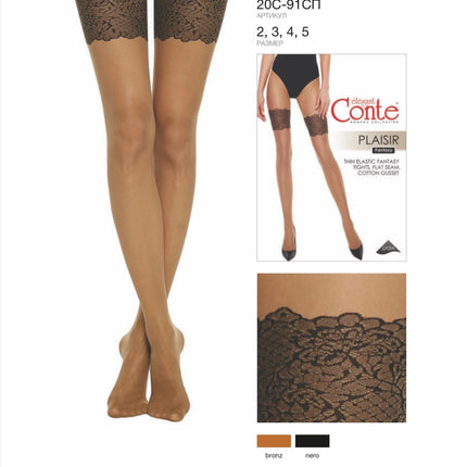 Conte Plaisir 20 Den - Fantasy Women's Tights with imitation stockings (20С-91СП)