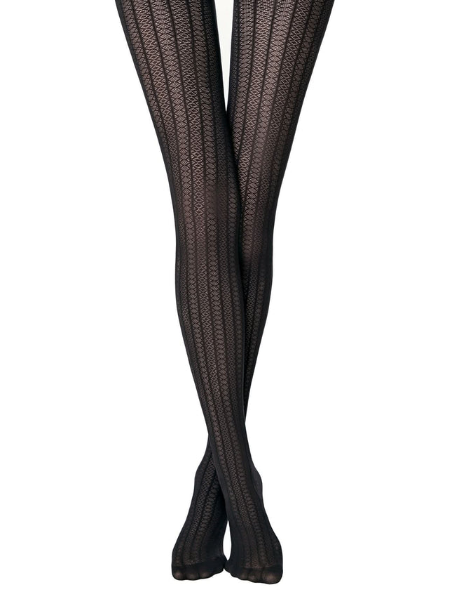 Conte Lacy Line 30 Den - Fantasy Women's Tights with openwork pattern and vertical stripes (22S-134SP)