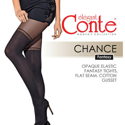 Conte Chance 50 Den - Fantasy Opaque Women's Tights with Imitation Golfs (16S-136SP)