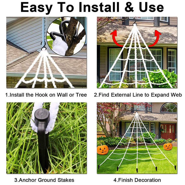 Halloween Spider Webs Decorations with Fake Spiders, Super Stretchy Cobwebs for Halloween decor Indoor and Outdoor - Dashing Nova