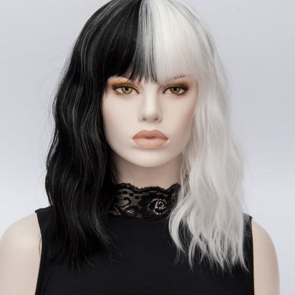 Short Wigs Similler Synthetic-Hair Halloween Kinky Cosplay Women White Straight for Black