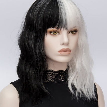 Short Wigs Similler Synthetic-Hair Halloween Kinky Cosplay Women White Straight for Black