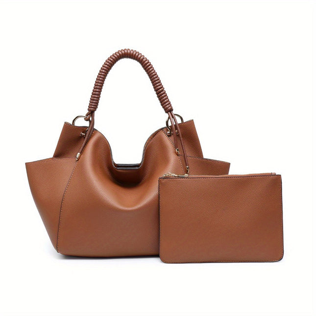 Soft Hobo Bag Unique Braided Woven Handle - Dashing Nova