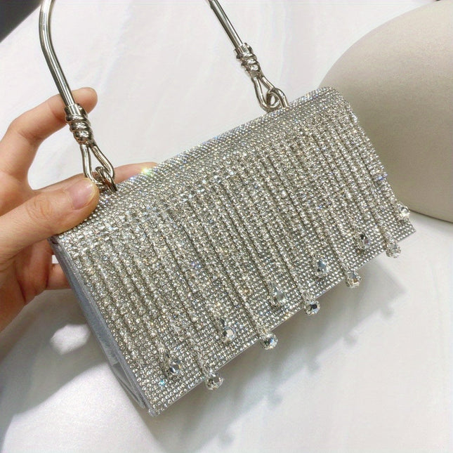 Rhinestone Designer Chain Bag Chic Star Diamond Party Evening Bag Clutch Bag for Women Luxury Hollow Female Purses - Dashing Nova