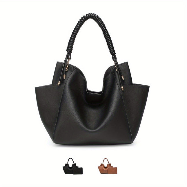Women's Tote Bag Soft Hobo Bag With Unique Braided Woven Handle, Elegant Shoulder Purse With Matching Wallet Leather Purse Ladies Top-handle Shoulder Bags for Work, Casual, Travel - Dashing Nova