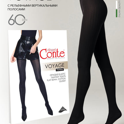 Conte Voyage 60 Den - Fantasy Women's Tights with relief vertical weave (19С-239СП)