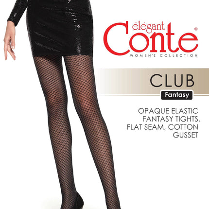 Conte Club 30 Den - Fantasy Dense Women's Tights with geometric pattern (21S-94SP)