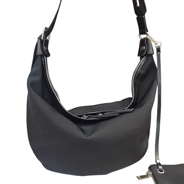 Slouch purse Crossbody, Casual bag Female, Zebra pattern fabric shoulder bag, large capacity hobo bag 2 in 1 - Dashing Nova