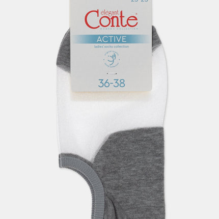 Cotton Ankle Socks Conte Active - Inserts Of Transparent Mesh