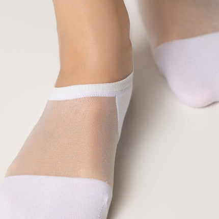 Cotton Ankle Socks Conte Active - Inserts Of Transparent Mesh
