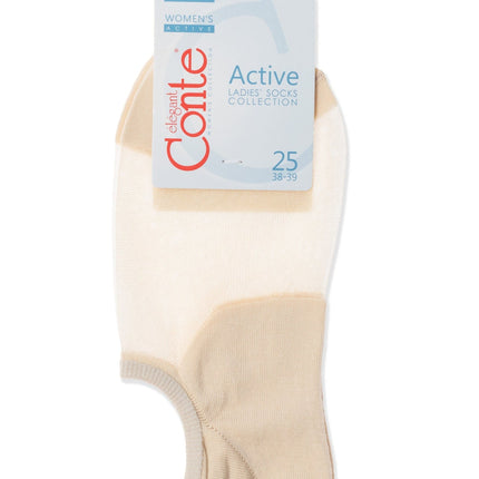 Cotton Ankle Socks Conte Active - Inserts Of Transparent Mesh