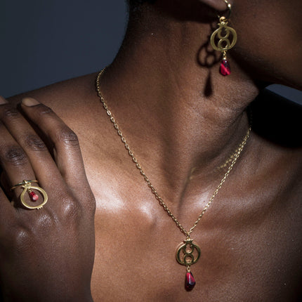 Pomegranate Gold Earrings