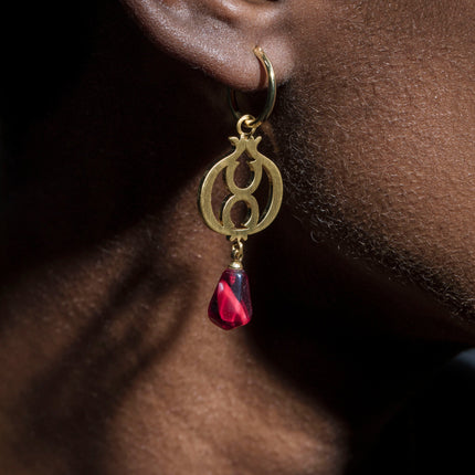 Pomegranate Gold Earrings
