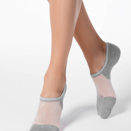 Conte Active #18S-4SP(000) - 1 pair Cotton Ultra-Short Women's Socks (with sheer mesh insert)