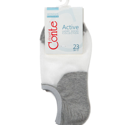 Conte Active #18S-4SP(000) - 1 pair Cotton Ultra-Short Women's Socks (with sheer mesh insert)