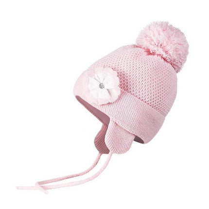 Conte/Esli double knitted kids hat with insulation, cotton lining & pom-pom - For Girls (16С-105СП)