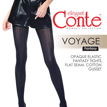 Conte Voyage 60 Den - Fantasy Women's Tights with relief vertical weave (19С-239СП)
