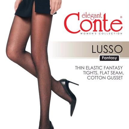 Conte Lusso 20 Den - Fantasy Women's Tights with diamond pattern & lurex polka dots (20S-92SP)