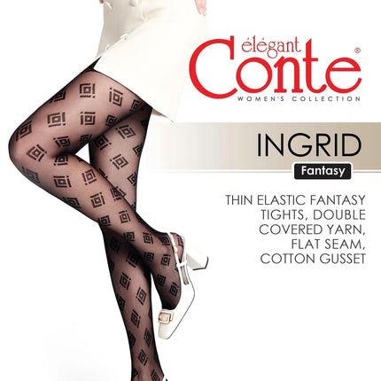 Conte Ingrid 20 Den - Fantasy Women's Tights with geometric pattern (23S-73SP)
