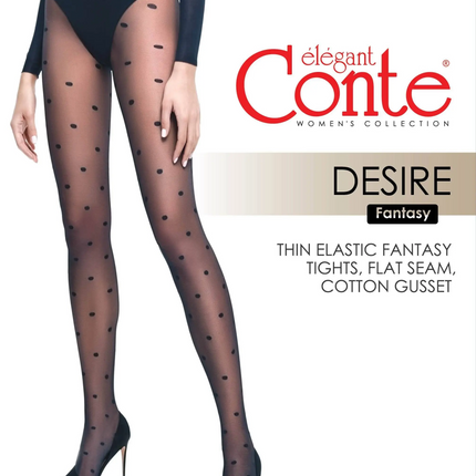 Conte (Poland) Desire 20 Den - Fantasy Women's Tights with Medium Polka Dots (18S-107/1SP)