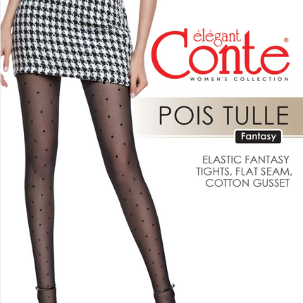 Conte Pois Tulle 30 Den - Fantasy Women's Tights with a dots pattern & tulle effect (22С-47СП)