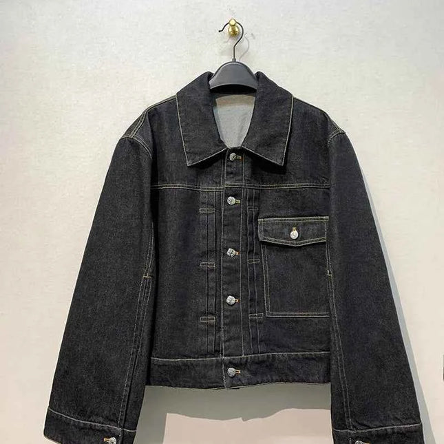 Spring New Vintage Casual Jeans Jacket Women Turn-down Collar Loose Sleeve Fashion Denim Coat Japanese All-match Outwears